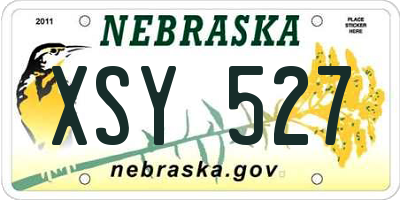 NE license plate XSY527