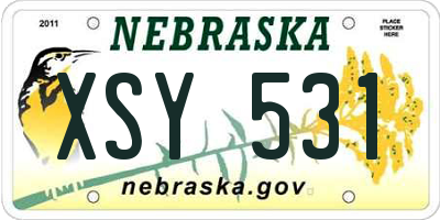 NE license plate XSY531