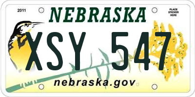 NE license plate XSY547