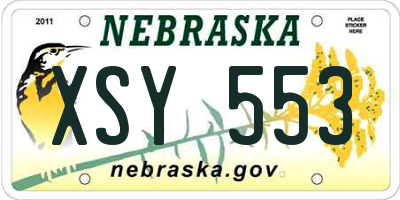 NE license plate XSY553