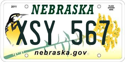 NE license plate XSY567