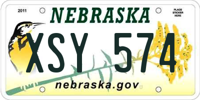 NE license plate XSY574