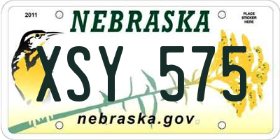 NE license plate XSY575