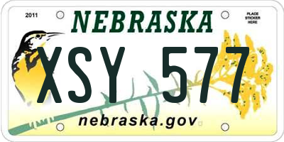 NE license plate XSY577