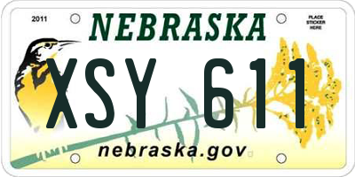 NE license plate XSY611