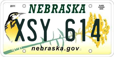 NE license plate XSY614