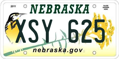 NE license plate XSY625