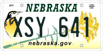 NE license plate XSY641