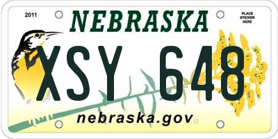 NE license plate XSY648