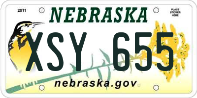 NE license plate XSY655