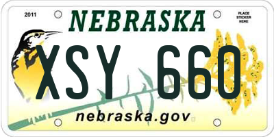 NE license plate XSY660