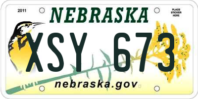NE license plate XSY673