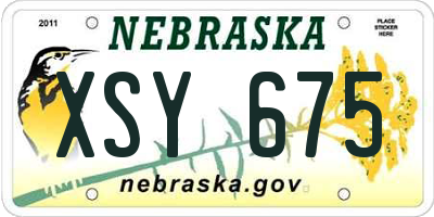 NE license plate XSY675