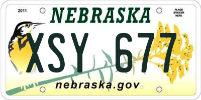 NE license plate XSY677