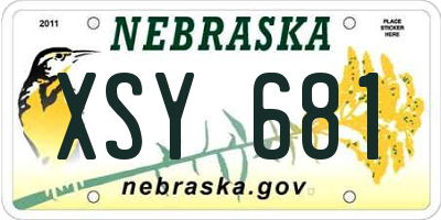 NE license plate XSY681