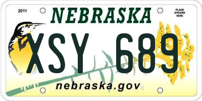 NE license plate XSY689