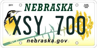 NE license plate XSY700