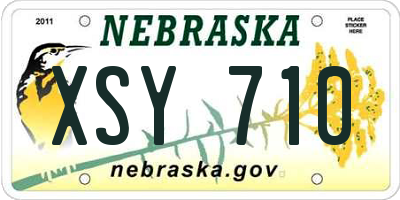 NE license plate XSY710