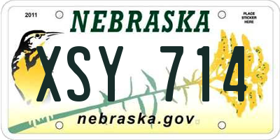 NE license plate XSY714