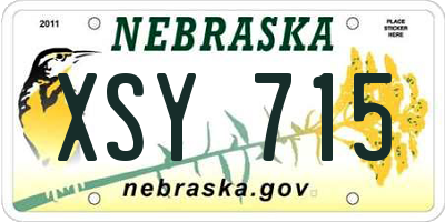NE license plate XSY715