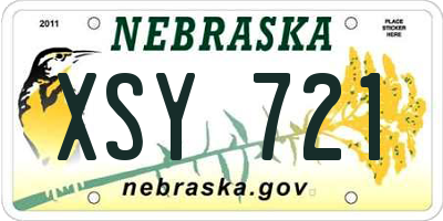 NE license plate XSY721