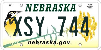 NE license plate XSY744