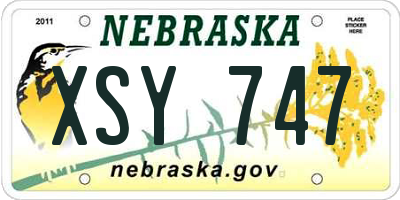NE license plate XSY747