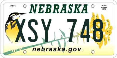NE license plate XSY748