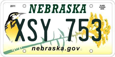 NE license plate XSY753
