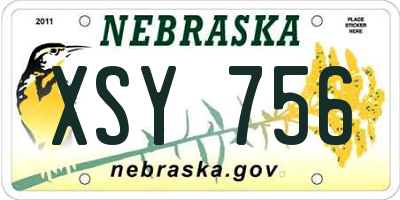 NE license plate XSY756