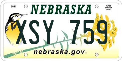 NE license plate XSY759