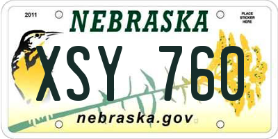 NE license plate XSY760