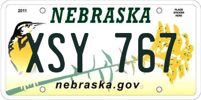 NE license plate XSY767