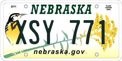 NE license plate XSY771