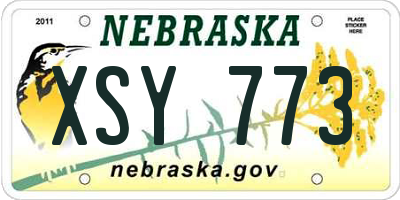 NE license plate XSY773