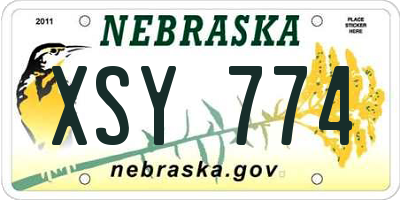 NE license plate XSY774