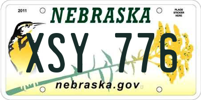 NE license plate XSY776