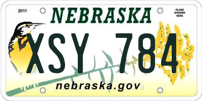 NE license plate XSY784