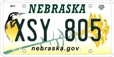NE license plate XSY805