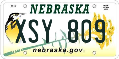NE license plate XSY809