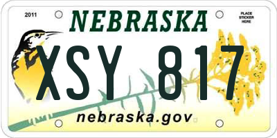 NE license plate XSY817