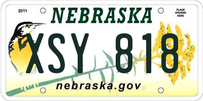 NE license plate XSY818