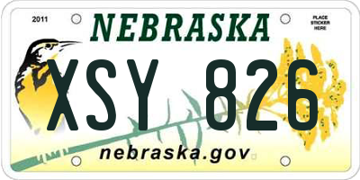 NE license plate XSY826