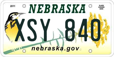 NE license plate XSY840