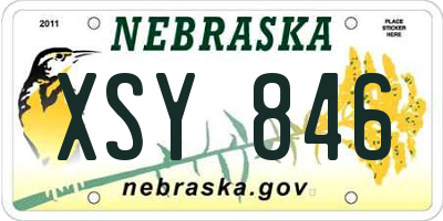 NE license plate XSY846
