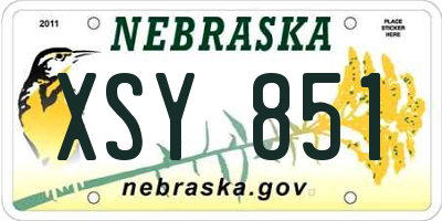 NE license plate XSY851