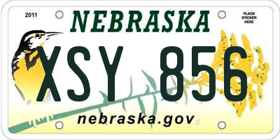 NE license plate XSY856