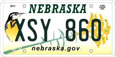 NE license plate XSY860