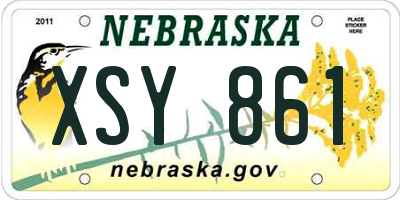 NE license plate XSY861