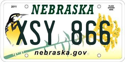 NE license plate XSY866